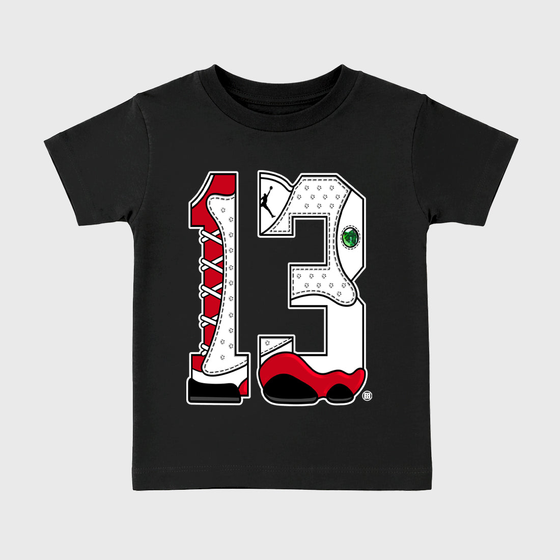 Sneaker match tees  Sneaker Tees To Match Air Jordan 13 Chicago Shoes  Number Statue Kids T-Shirt Black 2