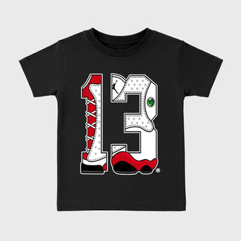 Sneaker match tees  Sneaker Tees To Match Air Jordan 13 Chicago Shoes  Number Statue Kids T-Shirt Black 2