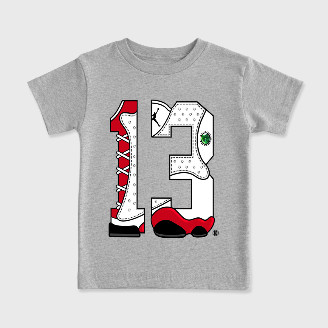Sneaker match tees  Sneaker Tees To Match Air Jordan 13 Chicago Shoes  Number Statue Kids T-Shirt Heather Grey 2