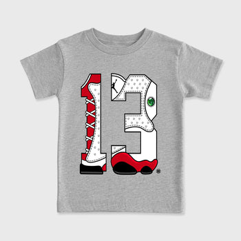 Sneaker match tees  Sneaker Tees To Match Air Jordan 13 Chicago Shoes  Number Statue Kids T-Shirt Heather Grey 2