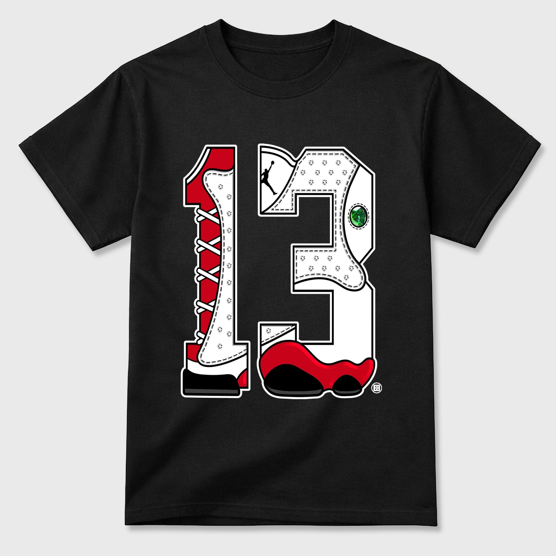 Sneaker match tees  Sneaker Tees To Match Air Jordan 13 Chicago Shoes  Number Statue Tee Black 2