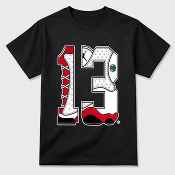 Sneaker match tees  Sneaker Tees To Match Air Jordan 13 Chicago Shoes  Number Statue Tee Black 2