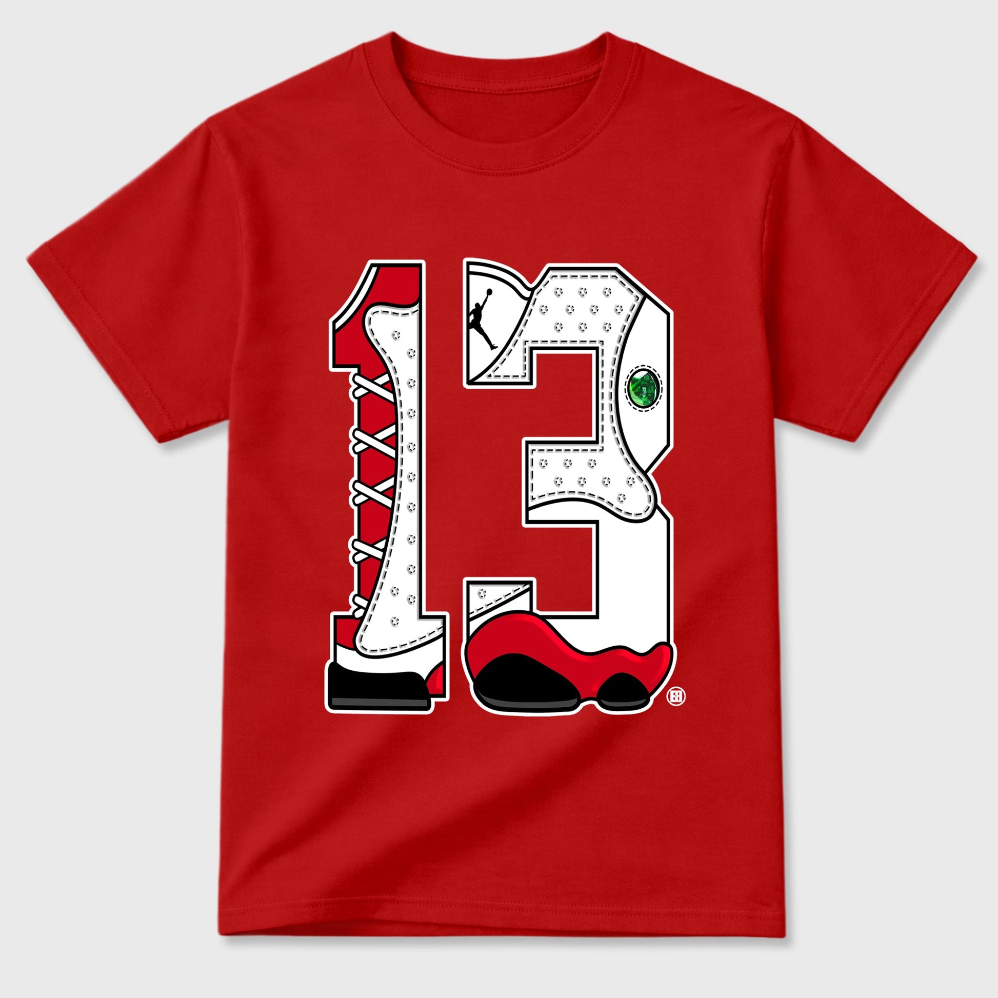 Sneaker match tees  Sneaker Tees To Match Air Jordan 13 Chicago Shoes  Number Statue Tee Red 2