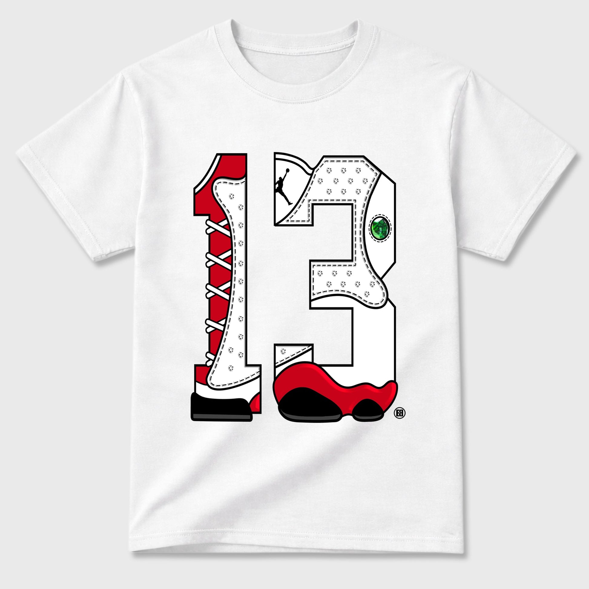 Sneaker match tees  Sneaker Tees To Match Air Jordan 13 Chicago Shoes  Number Statue Tee White 2