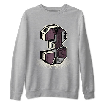 AJ3 A Ma Maniere x Black shirts to match jordans Number Statue sneaker match tees A Ma Maniere x Air Jordan 3 “Black” SNRT Sneaker Tees streetwear brand Heather Grey 2 unisex cotton tee