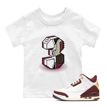 3s A Ma Maniere x Burgundy Crush shirts to match jordans Number Statue sneaker match teesA Ma Maniére x Air Jordan 3 "Burgundy Crush" SNRT Sneaker Tees streetwear brand Baby and Youth White 1 cotton tee
