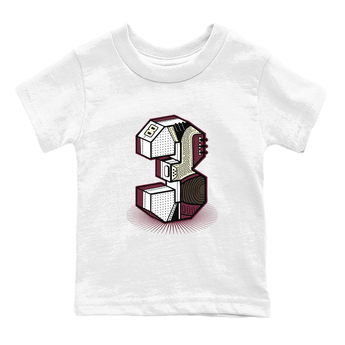 3s A Ma Maniere x Burgundy Crush shirts to match jordans Number Statue sneaker match teesA Ma Maniére x Air Jordan 3 "Burgundy Crush" SNRT Sneaker Tees streetwear brand Baby and Youth White 2 cotton tee