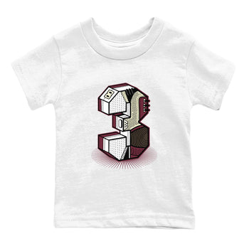 3s A Ma Maniere x Burgundy Crush shirts to match jordans Number Statue sneaker match teesA Ma Maniére x Air Jordan 3 "Burgundy Crush" SNRT Sneaker Tees streetwear brand Baby and Youth White 2 cotton tee