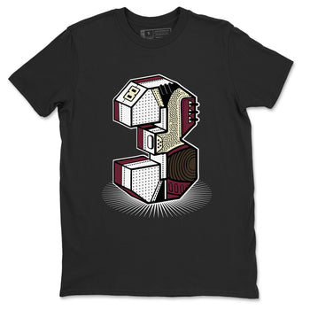 3s A Ma Maniere x Burgundy Crush shirts to match jordans Number Statue sneaker match teesA Ma Maniére x Air Jordan 3 "Burgundy Crush" SNRT Sneaker Tees streetwear brand Black 2 unisex cotton tee
