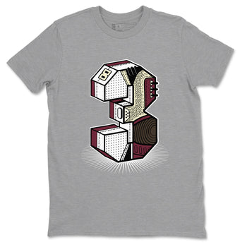 3s A Ma Maniere x Burgundy Crush shirts to match jordans Number Statue sneaker match teesA Ma Maniére x Air Jordan 3 "Burgundy Crush" SNRT Sneaker Tees streetwear brand Heather Grey 2 unisex cotton tee