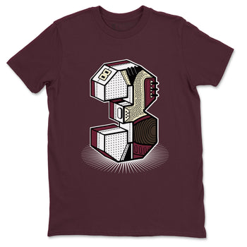 3s A Ma Maniere x Burgundy Crush shirts to match jordans Number Statue sneaker match teesA Ma Maniére x Air Jordan 3 "Burgundy Crush" SNRT Sneaker Tees streetwear brand Maroon 2 unisex cotton tee