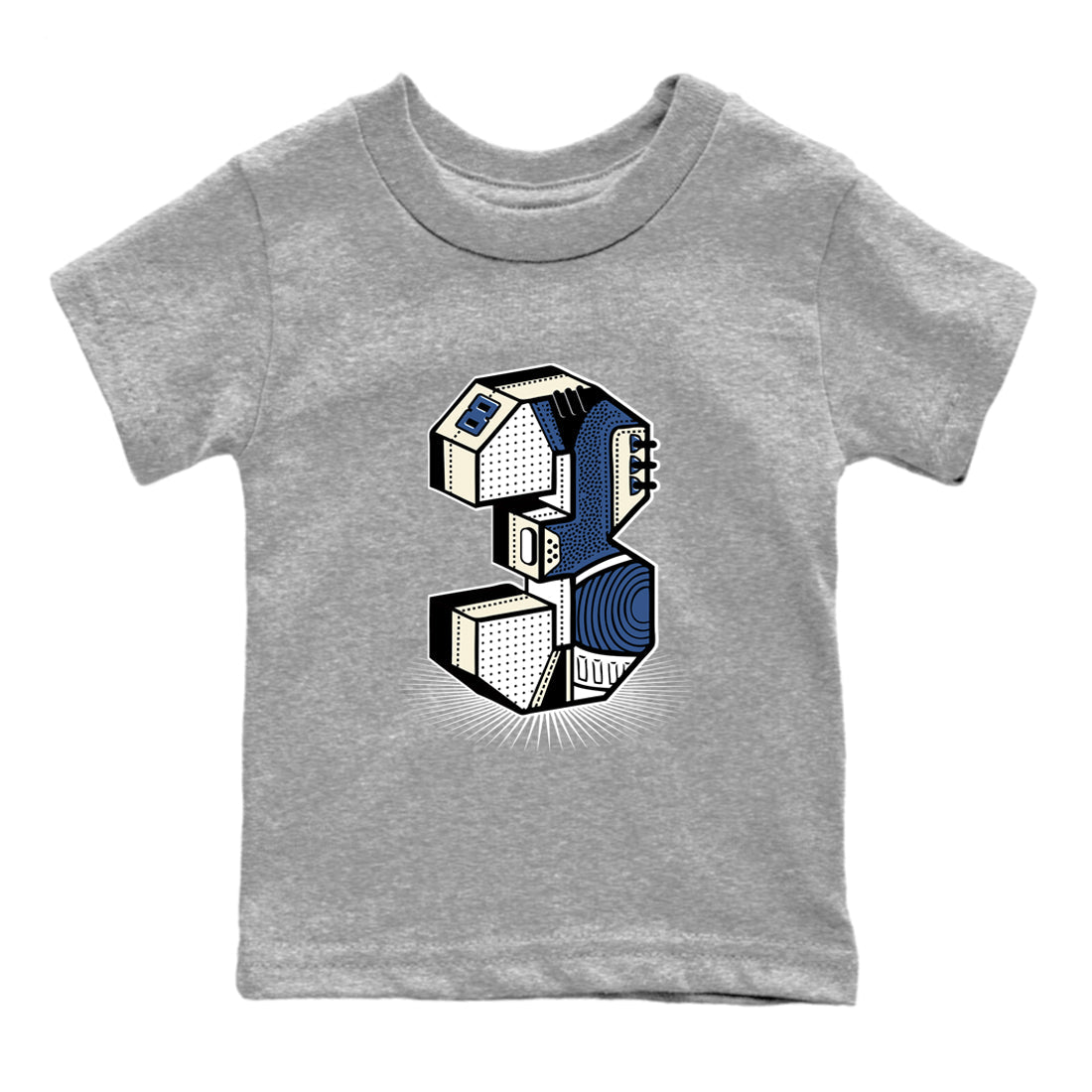A Ma Maniere Air Jordan 3 Diffused Blue shirts to match jordans Number Statue graphic tee Jordan 3 For The Love best t-shirts to wear with jordans SNRT Sneaker Tees Youth Baby Heather Grey 2 tee