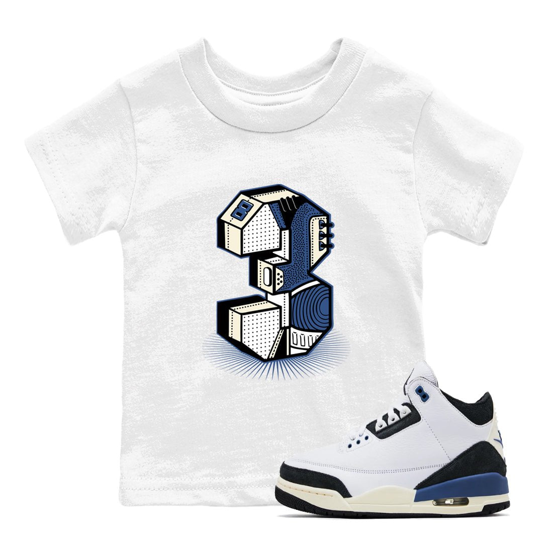 A Ma Maniere Air Jordan 3 Diffused Blue shirts to match jordans Number Statue graphic tee Jordan 3 For The Love best t-shirts to wear with jordans SNRT Sneaker Tees Youth Baby White 1 tee