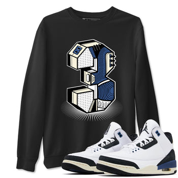 A Ma Maniere Air Jordan 3 Diffused Blue shirts to match jordans Number Statue graphic tee Jordan 3 For The Love best t-shirts to wear with jordans SNRT Sneaker Tees unisex cotton Black 1 shirts