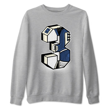 A Ma Maniere Air Jordan 3 Diffused Blue shirts to match jordans Number Statue graphic tee Jordan 3 For The Love best t-shirts to wear with jordans SNRT Sneaker Tees unisex cotton Heather Grey 2 shirts