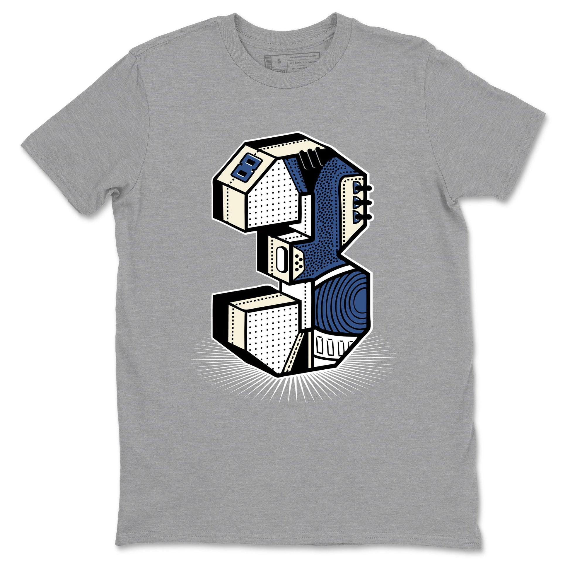 A Ma Maniere Air Jordan 3 Diffused Blue shirts to match jordans Number Statue graphic tee Jordan 3 For The Love best t-shirts to wear with jordans SNRT Sneaker Tees unisex cotton Heather Grey 2 shirts