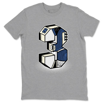 A Ma Maniere Air Jordan 3 Diffused Blue shirts to match jordans Number Statue graphic tee Jordan 3 For The Love best t-shirts to wear with jordans SNRT Sneaker Tees unisex cotton Heather Grey 2 shirts