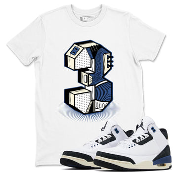 A Ma Maniere Air Jordan 3 Diffused Blue shirts to match jordans Number Statue graphic tee Jordan 3 For The Love best t-shirts to wear with jordans SNRT Sneaker Tees unisex cotton White 1 shirts