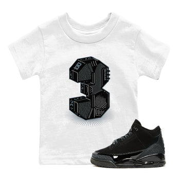 3s Black Cat shirts to match jordans Number Statue best t shirts to wear with jordans AJ3 Retro Black Cat match shoes to clothes SNRT Sneaker Tees Youth Baby White 1 tee