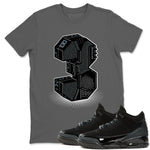 3s Black Cat shirts to match jordans Number Statue best t shirts to wear with jordans AJ3 Retro Black Cat match shoes to clothes SNRT Sneaker Tees unisex cotton Cool Grey 1 shirts