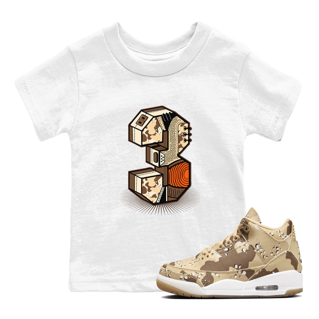 WNBA x Air Jordan 3 “Desert Camo” shirts to match jordans Number Statue sneaker match tees Air Jordan 3 Desert Camo SNRT Sneaker Release Tees Clothing Sneakerhead ShirtsBaby and Youth White 1 cotton tee