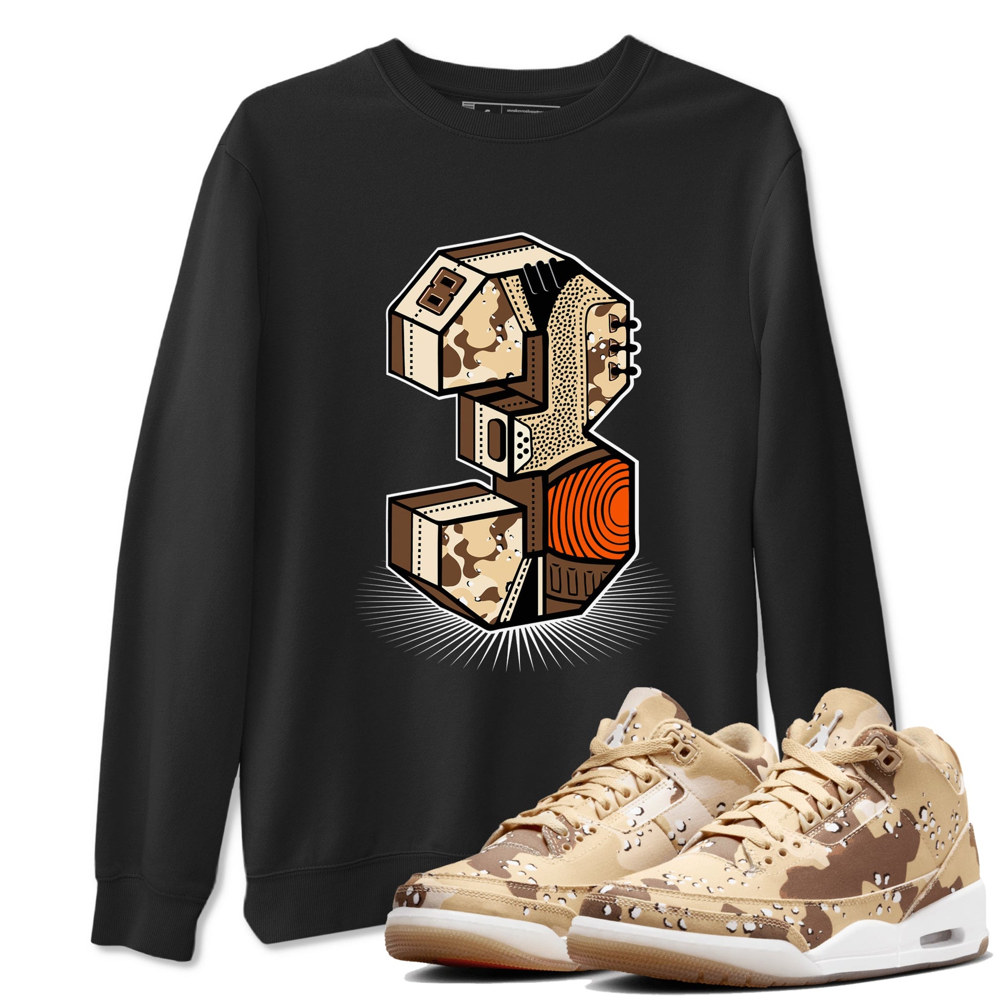 WNBA x Air Jordan 3 “Desert Camo” shirts to match jordans Number Statue sneaker match tees Air Jordan 3 Desert Camo SNRT Sneaker Release Tees Clothing Sneakerhead ShirtsBlack 1 unisex cotton tee