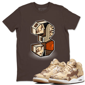 WNBA x Air Jordan 3 “Desert Camo” shirts to match jordans Number Statue sneaker match tees Air Jordan 3 Desert Camo SNRT Sneaker Release Tees Clothing Sneakerhead ShirtsDark Chocolate 1 unisex cotton tee