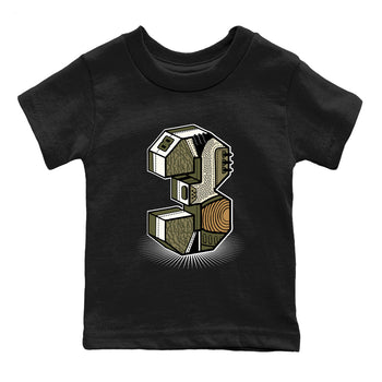 Sneaker Threads – Sneaker Tees To Match Air Jordan 3 Medium Olive – Number Statue Youth Graphic Tee Black 2. Perfect for Jordan releases 2025 colorways.
