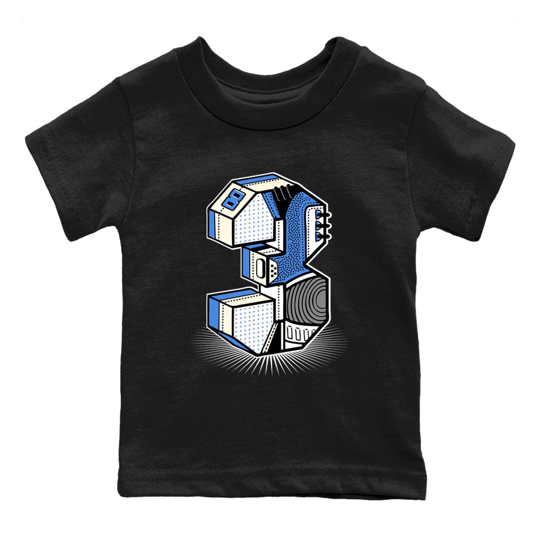 Air Jordan 3 Lucky Shorts shirts to match jordans Number Statue sneaker match tees Air Jordan 3 Retro Lucky Shorts match shoes to clothes SNRT Sneaker Tees Youth Baby Black 2 tee