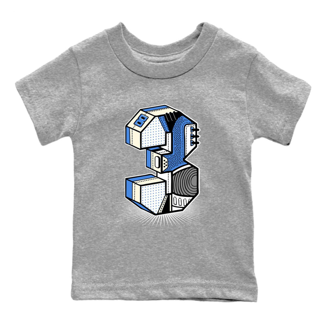 Air Jordan 3 Lucky Shorts shirts to match jordans Number Statue sneaker match tees Air Jordan 3 Retro Lucky Shorts match shoes to clothes SNRT Sneaker Tees Youth Baby Heather Grey 2 tee