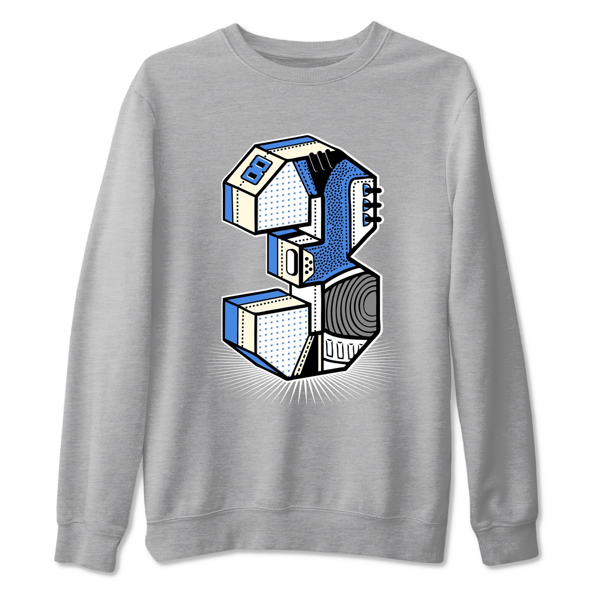 Air Jordan 3 Lucky Shorts shirts to match jordans Number Statue sneaker match tees Air Jordan 3 Retro Lucky Shorts match shoes to clothes SNRT Sneaker Tees unisex cotton Heather Grey 2 shirts