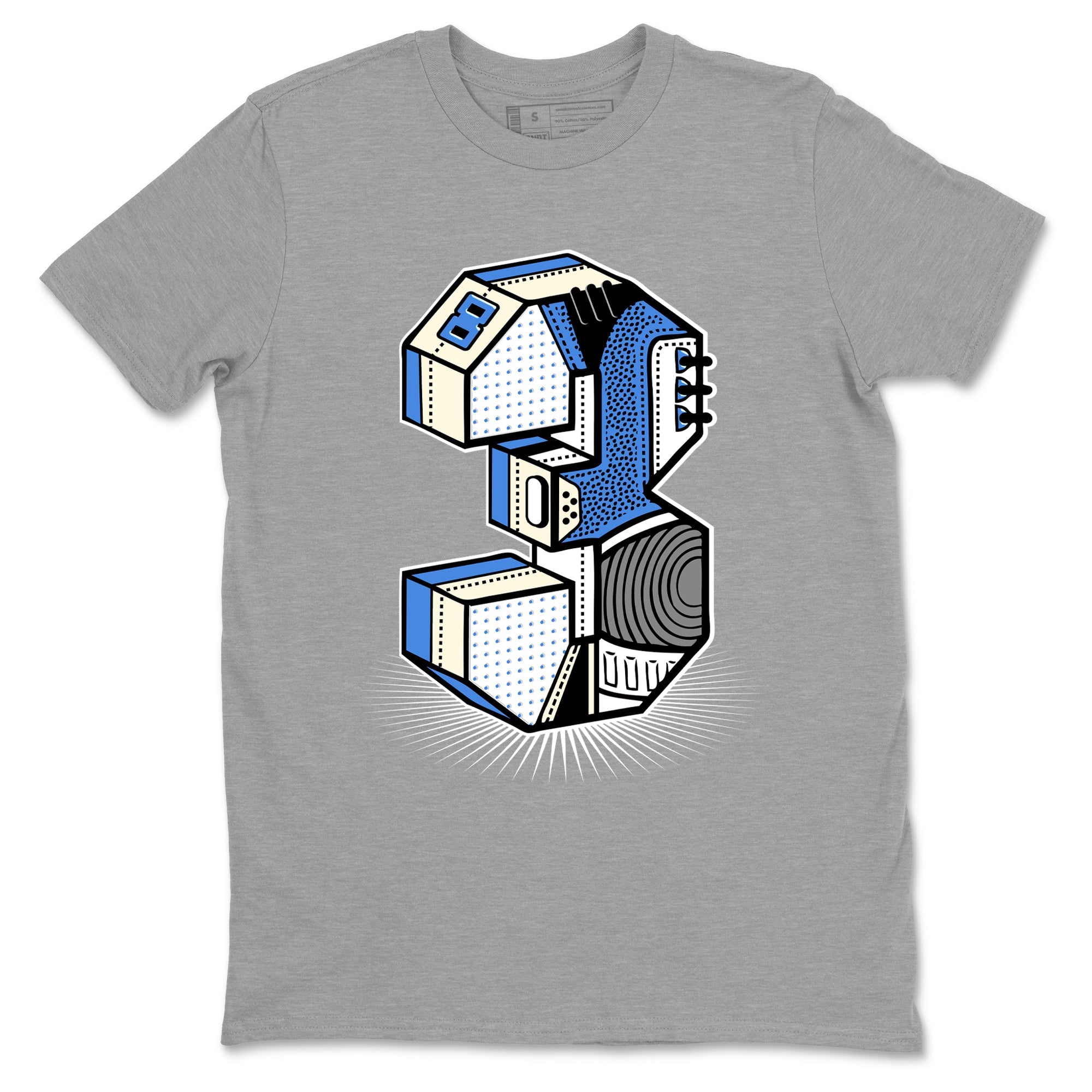 Air Jordan 3 Lucky Shorts shirts to match jordans Number Statue sneaker match tees Air Jordan 3 Retro Lucky Shorts match shoes to clothes SNRT Sneaker Tees unisex cotton Heather Grey 2 shirts