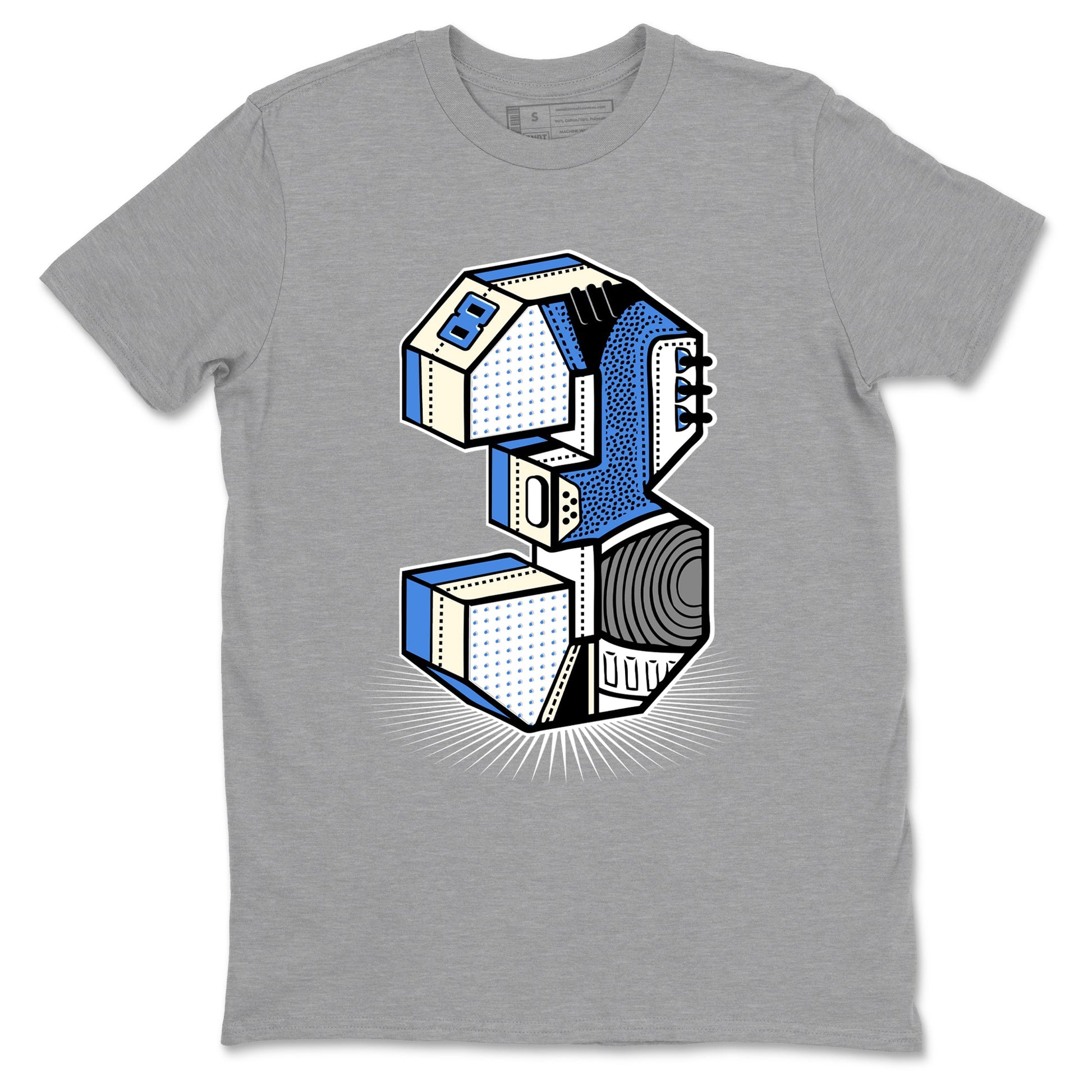 Air Jordan 3 Lucky Shorts shirts to match jordans Number Statue sneaker match tees Air Jordan 3 Retro Lucky Shorts match shoes to clothes SNRT Sneaker Tees unisex cotton Heather Grey 2 shirts