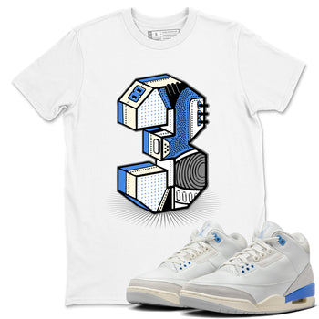 Air Jordan 3 Lucky Shorts shirts to match jordans Number Statue sneaker match tees Air Jordan 3 Retro Lucky Shorts match shoes to clothes SNRT Sneaker Tees unisex cotton White 1 shirts
