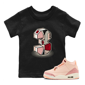 Air Jordan 3 Valentine's Day Graphic shirts Number Statue Valentine Gift shirts Air Jordan 3 Washed Coral best t-shirts to wear with jordans SNRT Sneaker Tees Youth Baby Black 1 tee