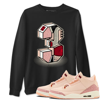 Air Jordan 3 Valentine's Day Graphic shirts Number Statue Valentine Gift shirts Air Jordan 3 Washed Coral best t-shirts to wear with jordans SNRT Sneaker Tees unisex cotton Black 1 shirts