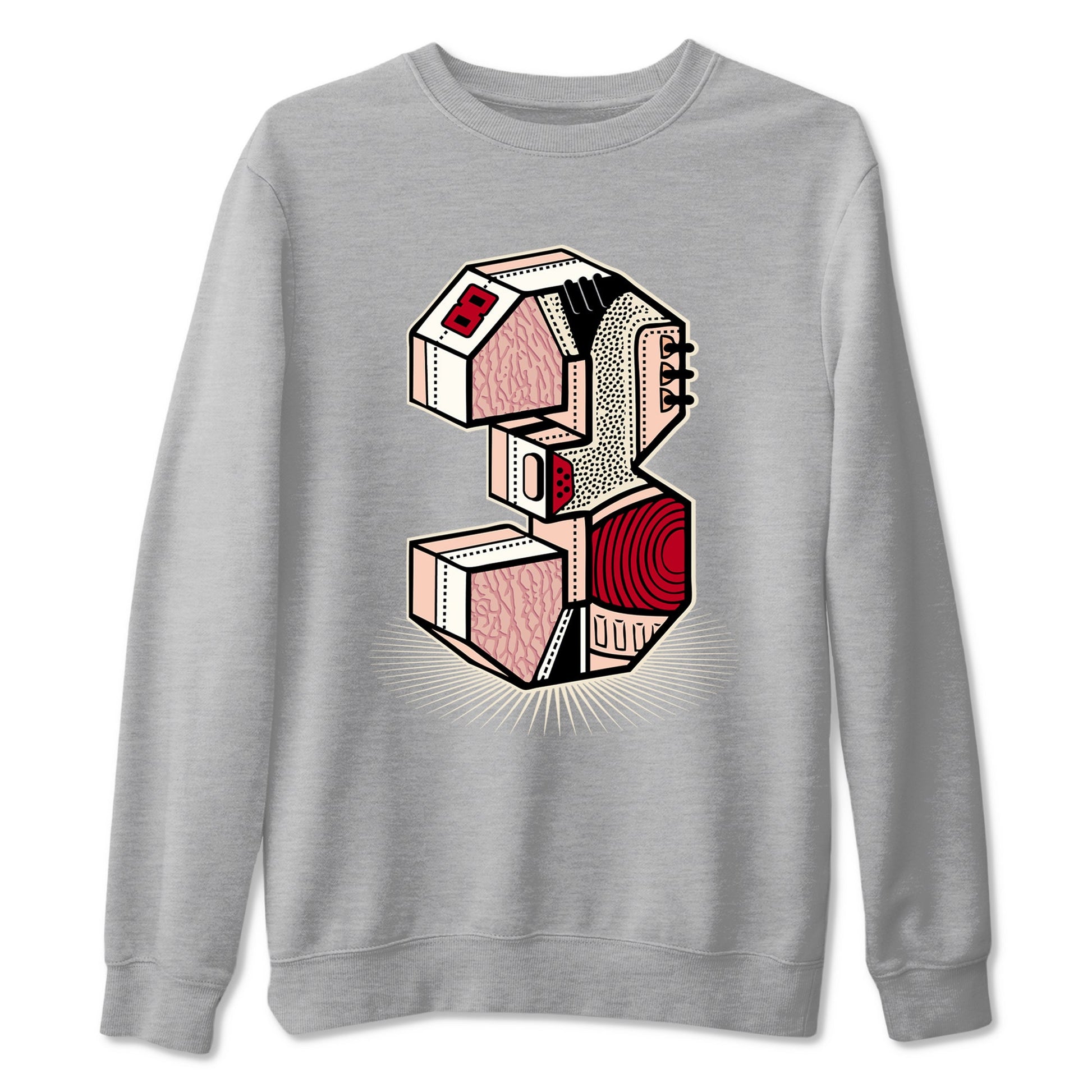 Air Jordan 3 Valentine's Day Graphic shirts Number Statue Valentine Gift shirts Air Jordan 3 Washed Coral best t-shirts to wear with jordans SNRT Sneaker Tees unisex cotton Heather Grey 2 shirts
