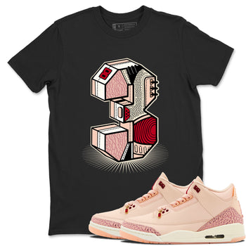 Air Jordan 3 Valentine's Day Graphic shirts Number Statue Valentine Gift shirts Air Jordan 3 Washed Coral best t-shirts to wear with jordans SNRT Sneaker Tees unisex cotton Black 1 shirts