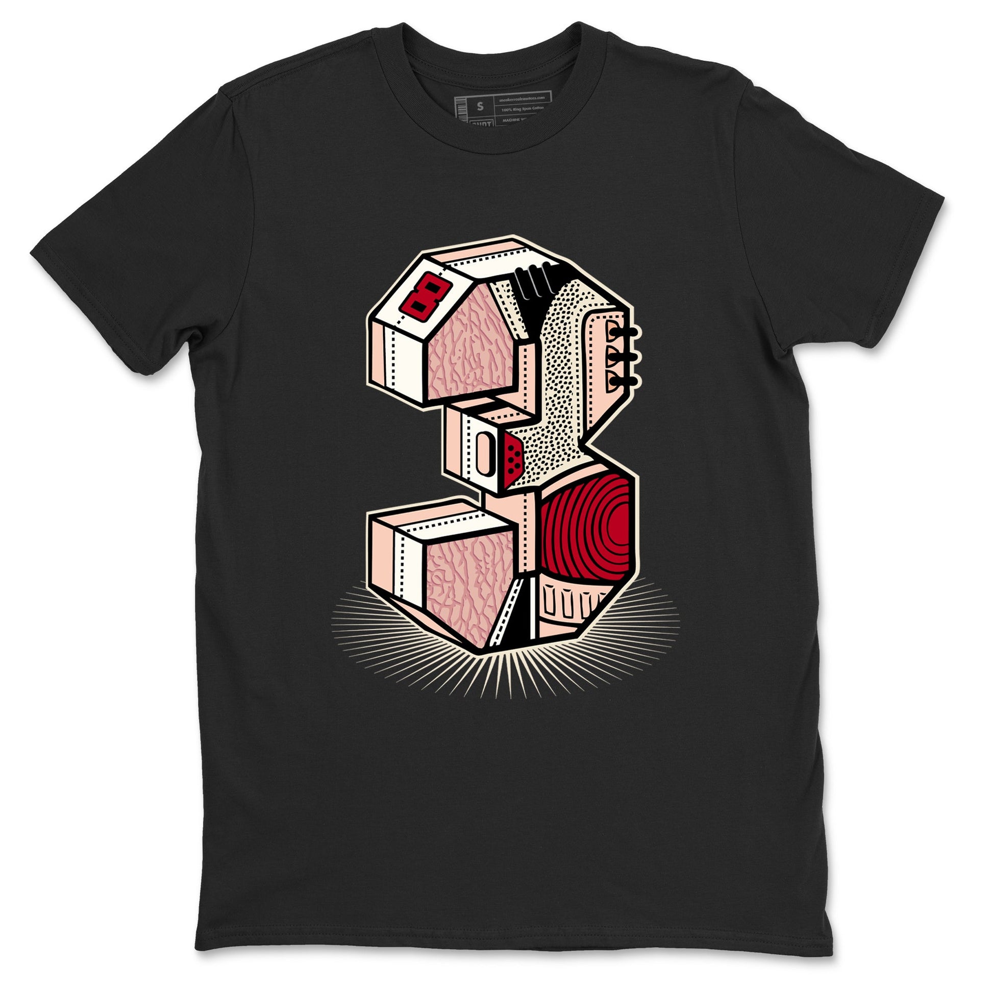 Air Jordan 3 Valentine's Day Graphic shirts Number Statue Valentine Gift shirts Air Jordan 3 Washed Coral best t-shirts to wear with jordans SNRT Sneaker Tees unisex cotton Black 2 shirts