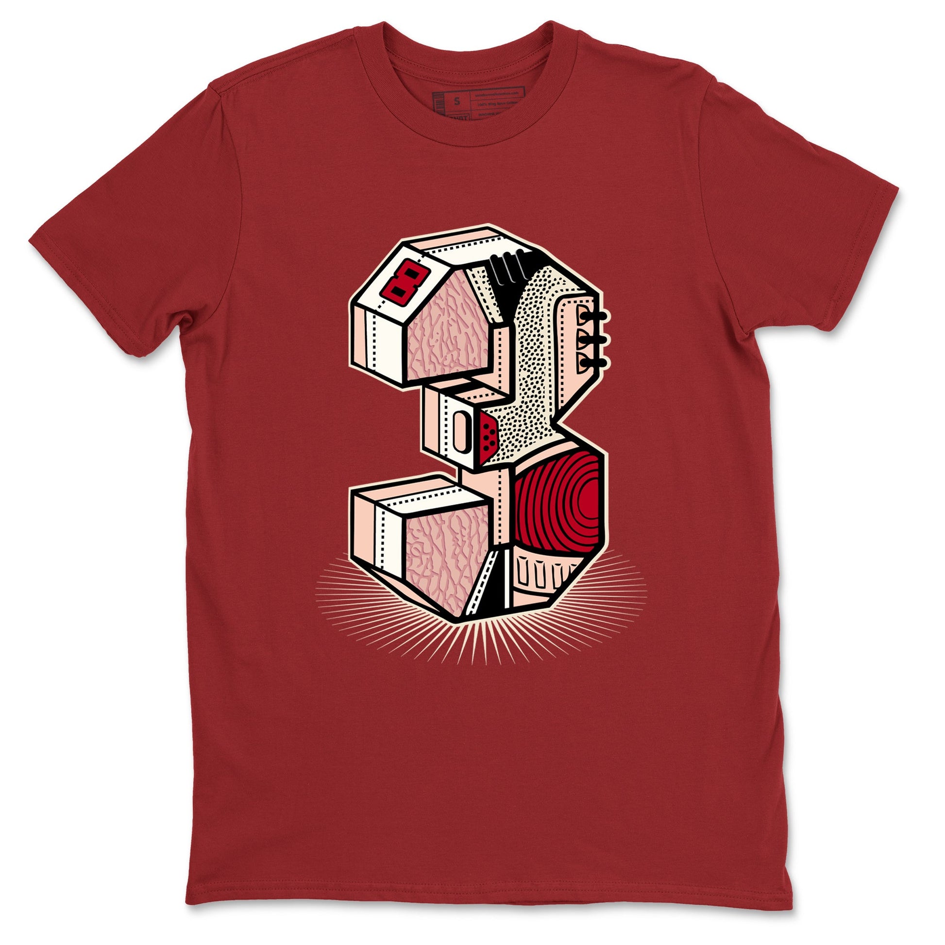 Air Jordan 3 Valentine's Day Graphic shirts Number Statue Valentine Gift shirts Air Jordan 3 Washed Coral best t-shirts to wear with jordans SNRT Sneaker Tees unisex cotton Cardinal 2 shirts