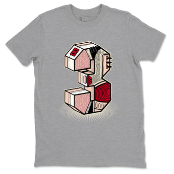 Air Jordan 3 Valentine's Day Graphic shirts Number Statue Valentine Gift shirts Air Jordan 3 Washed Coral best t-shirts to wear with jordans SNRT Sneaker Tees unisex cotton Heather Grey 2 shirts