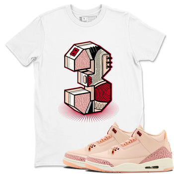 Air Jordan 3 Valentine's Day Graphic shirts Number Statue Valentine Gift shirts Air Jordan 3 Washed Coral best t-shirts to wear with jordans SNRT Sneaker Tees unisex cotton White 1 shirts