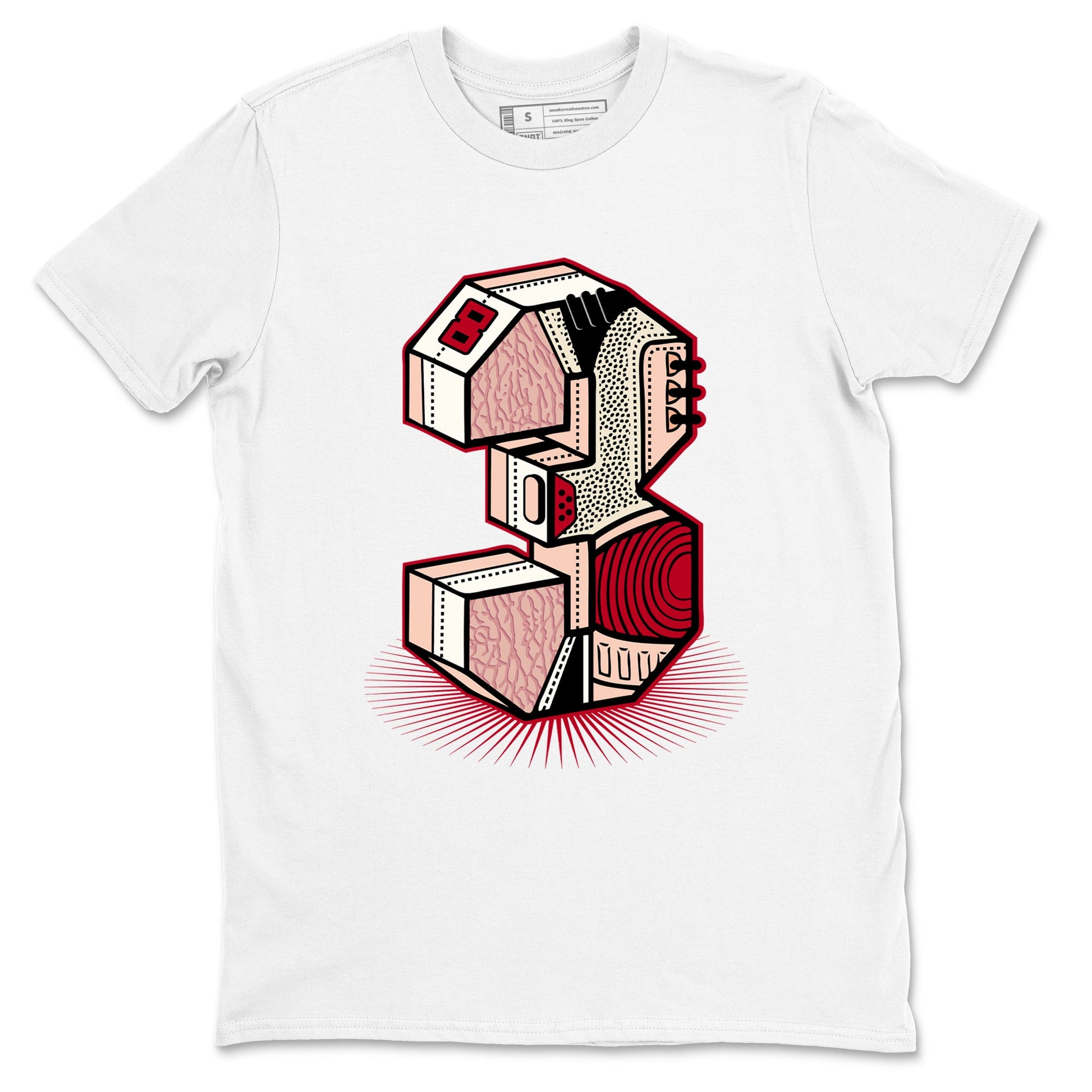 Air Jordan 3 Valentine's Day Graphic shirts Number Statue Valentine Gift shirts Air Jordan 3 Washed Coral best t-shirts to wear with jordans SNRT Sneaker Tees unisex cotton White 2 shirts