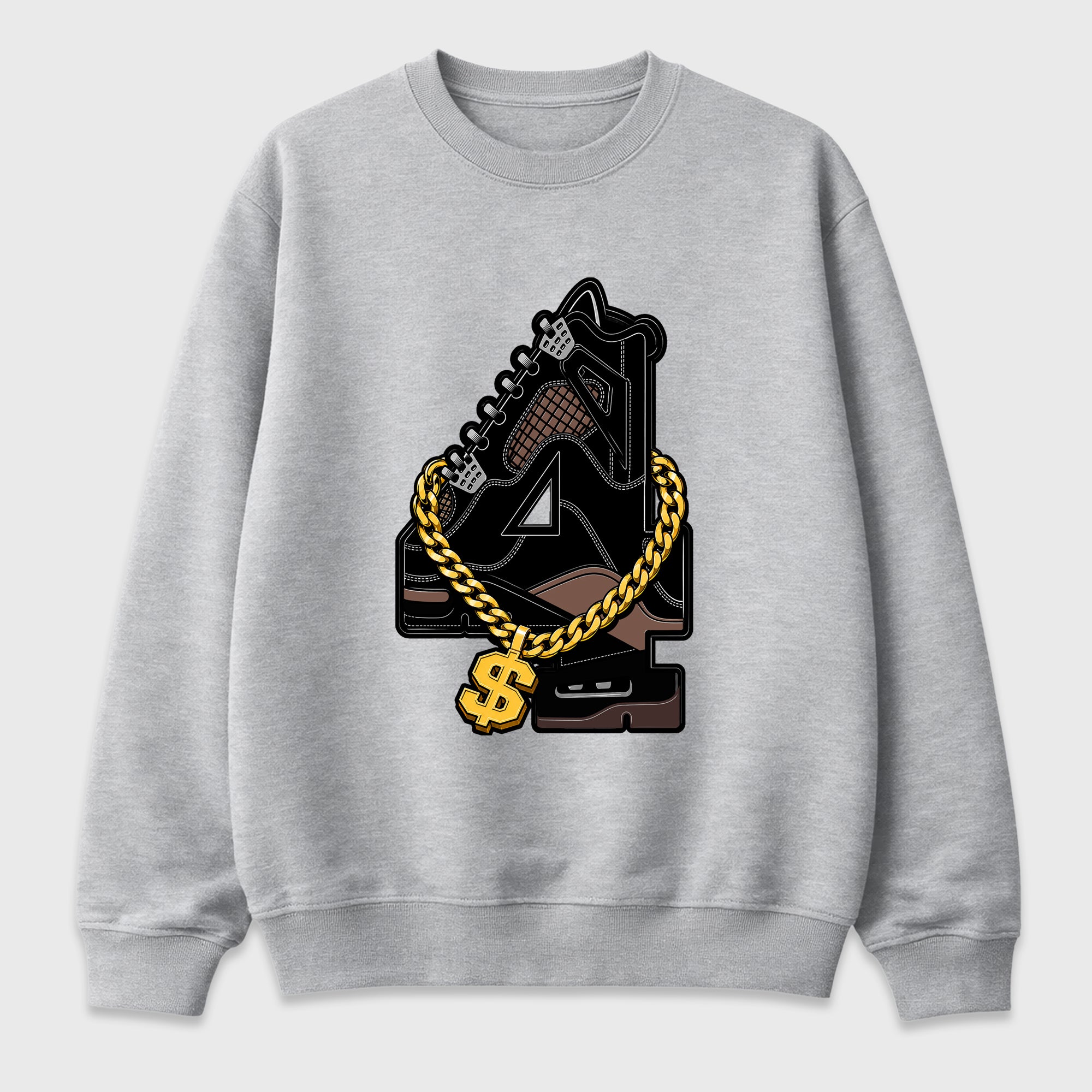 Number Statue Graphic T-Shirt featuring original streetwear artwork designed to match the Air Jordan 4 London. Heather Grey 2 Graphic Tee.
