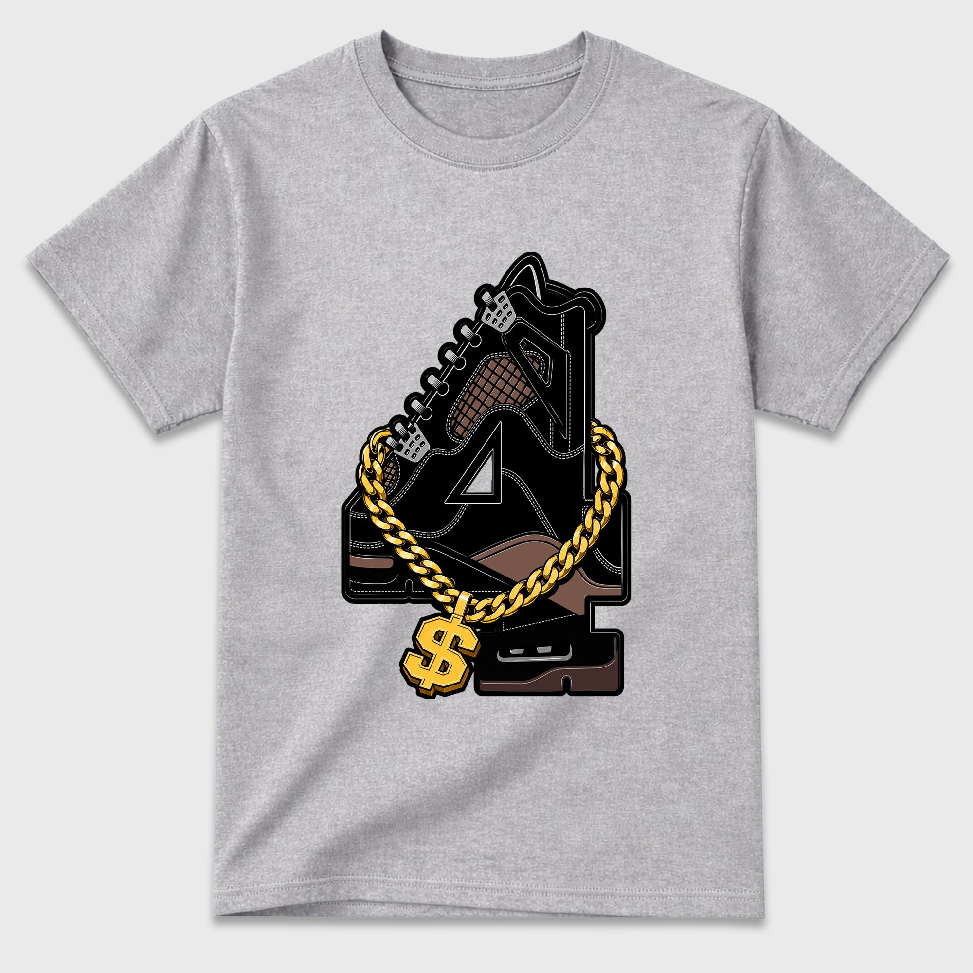 Number Statue Graphic T-Shirt featuring original streetwear artwork designed to match the Air Jordan 4 London. Heather Grey 2 Graphic T-Shirt.