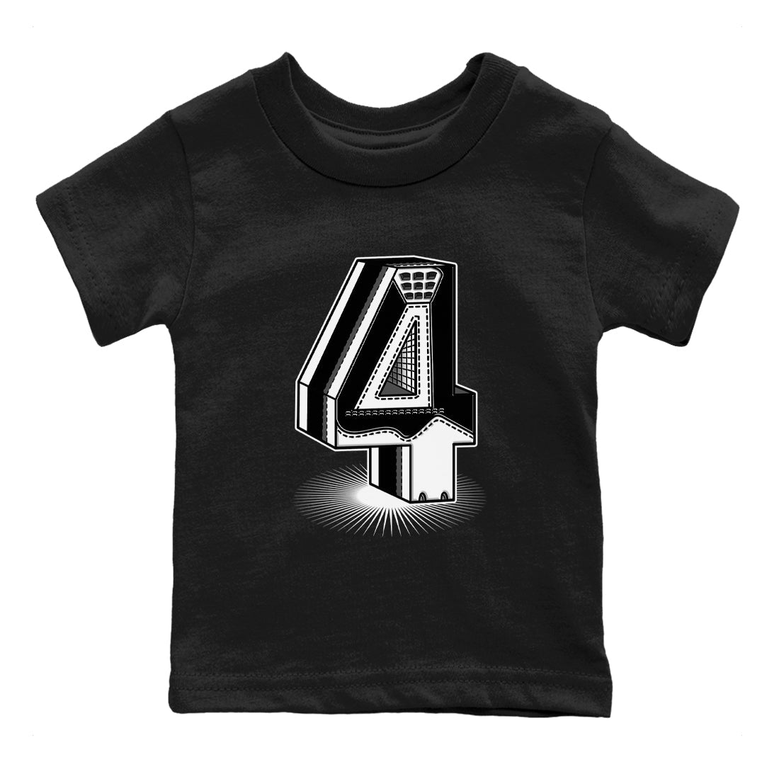 4s White Thunder Shirts To Match Jordans Number Statue sneaker match tees Air Jordan 4 White Thunder Tee SNRT Sneaker Release Tees Youth Baby Black 2 crew neck shirts