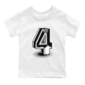 4s White Thunder Shirts To Match Jordans Number Statue sneaker match tees Air Jordan 4 White Thunder Tee SNRT Sneaker Release Tees Youth Baby White 2 crew neck shirts
