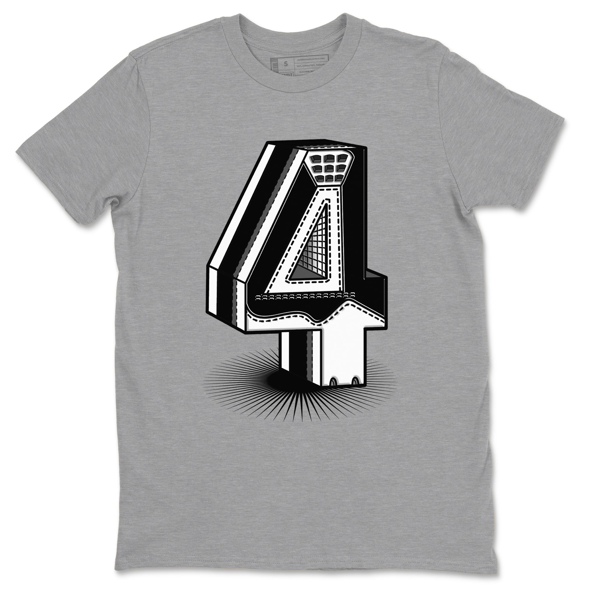 4s White Thunder Shirts To Match Jordans Number Statue sneaker match tees Air Jordan 4 White Thunder Tee SNRT Sneaker Release Tees unisex cotton Heather Grey 2 crew neck shirts