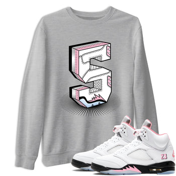 Number Statue sneaker match t-shirt styled to complete your fit with the Air Jordan 5 35th Anniversary sneakers, shown in Heather Grey 1.