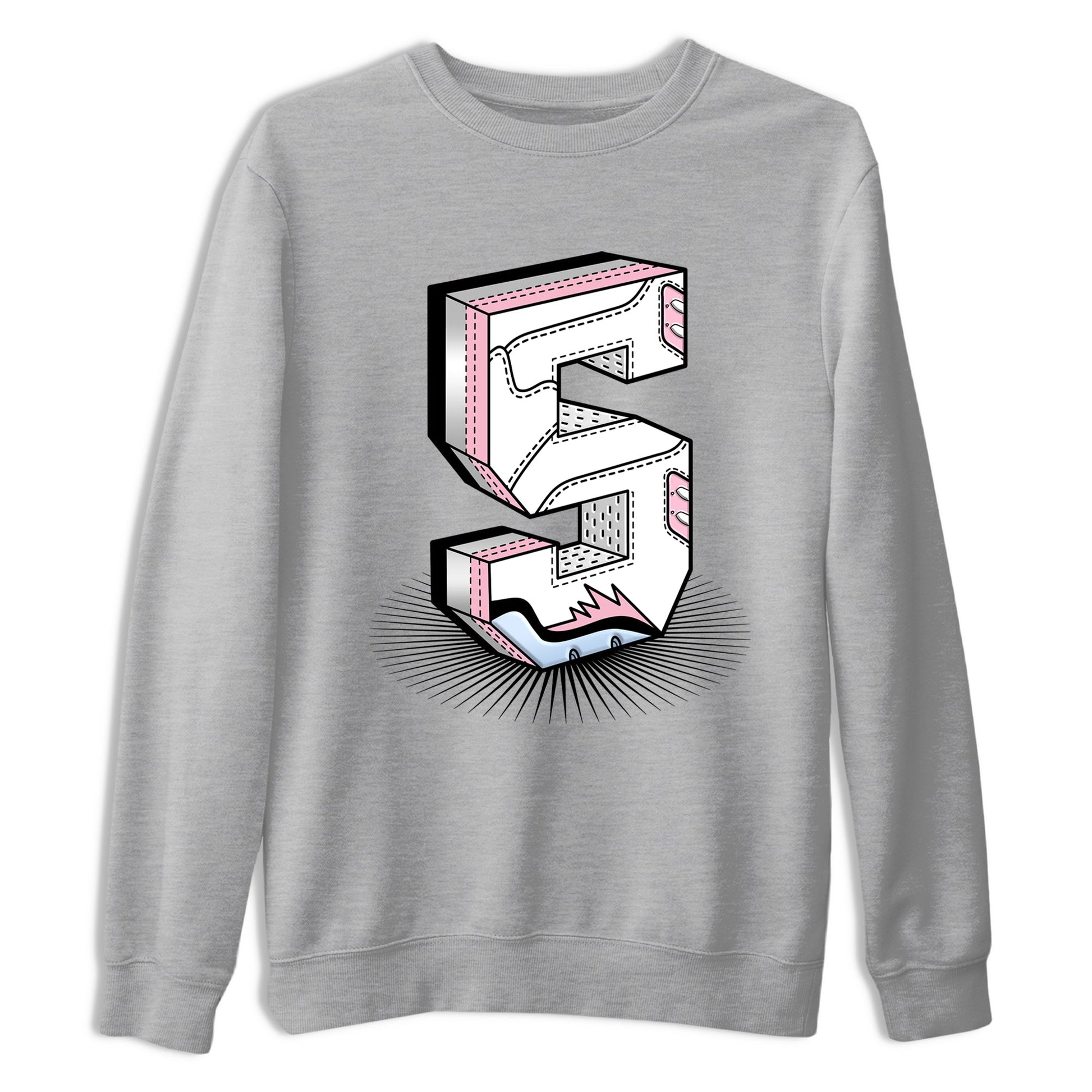 Number Statue sneaker match t-shirt styled to complete your fit with the Air Jordan 5 35th Anniversary sneakers, shown in Heather Grey 2.